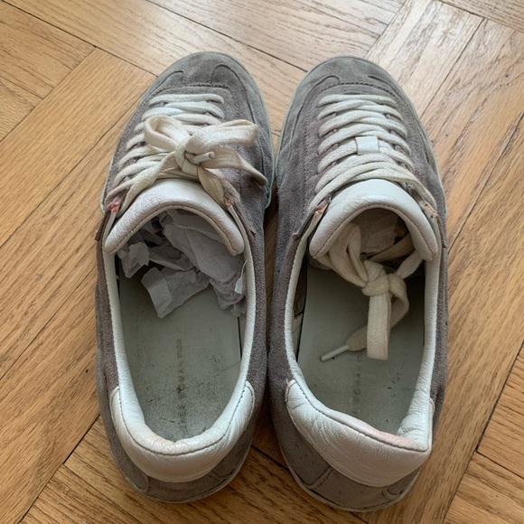 Zara - Grey Leather Sneakers - size 8/39 - Picture 4 of 12